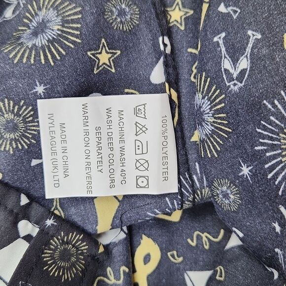 Simon Banks Men's NYE New Year Holiday Celebration Print Button Down Shirt Small - Picture 4 of 7